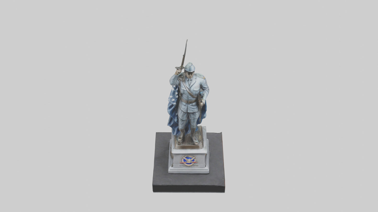 Combat Honor Statue model VR / AR / low-poly
