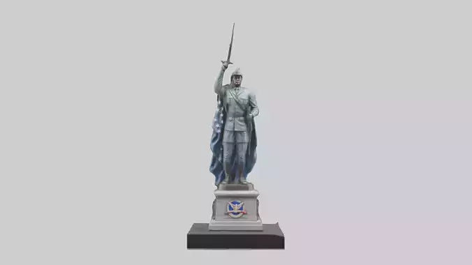 Combat Honor Statue model VR / AR / low-poly