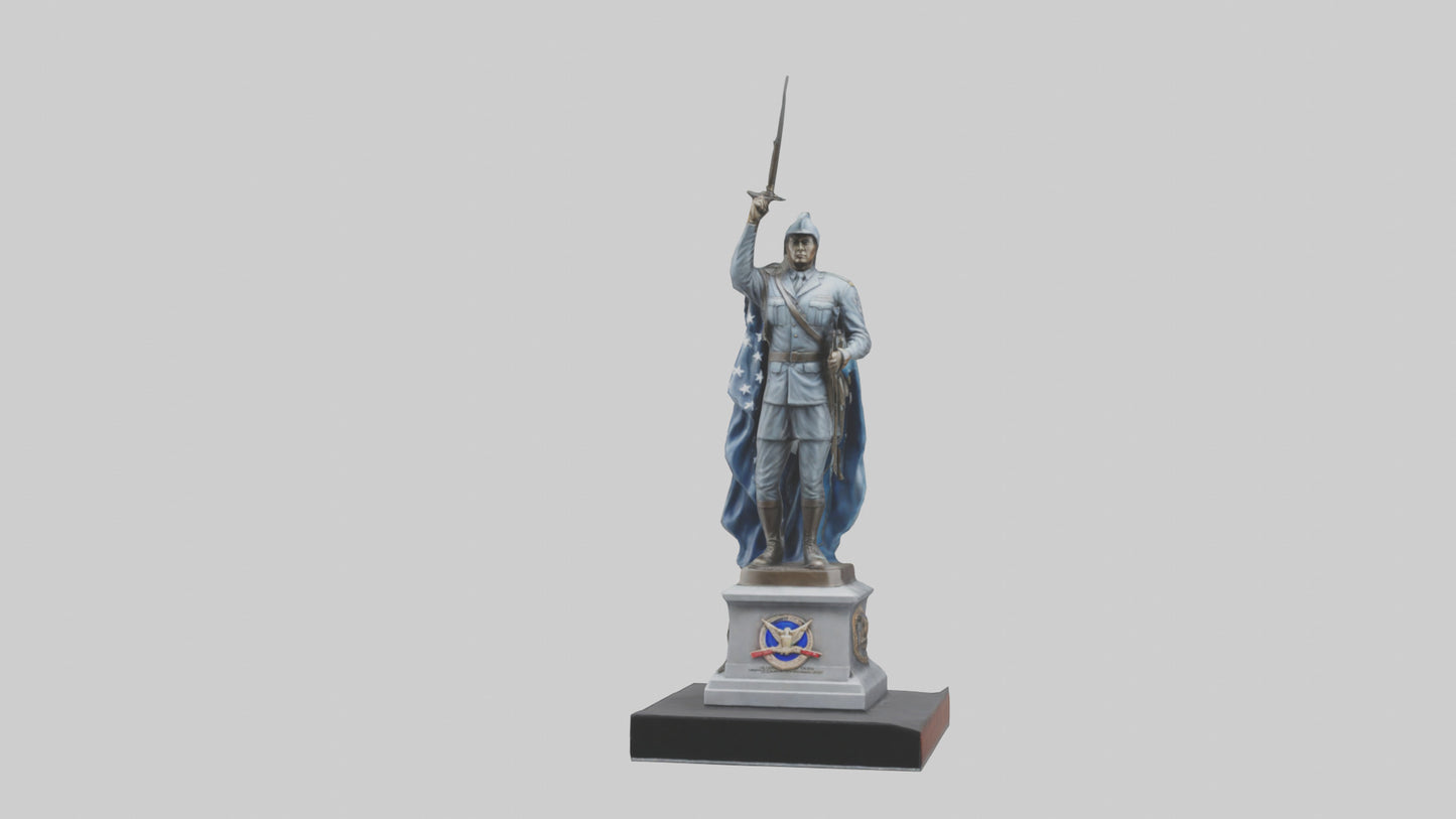 Combat Honor Statue model VR / AR / low-poly