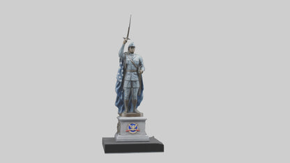Combat Honor Statue model VR / AR / low-poly