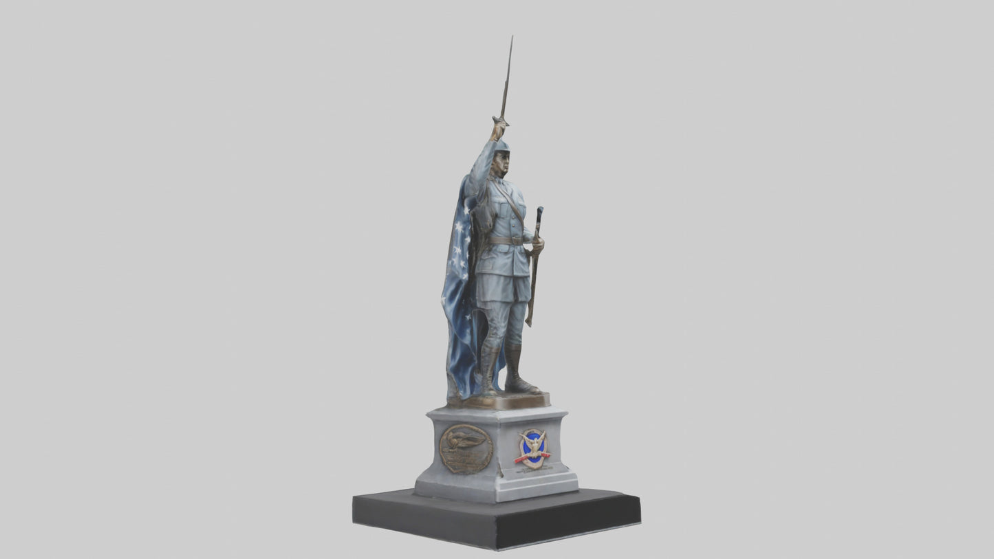 Combat Honor Statue model VR / AR / low-poly