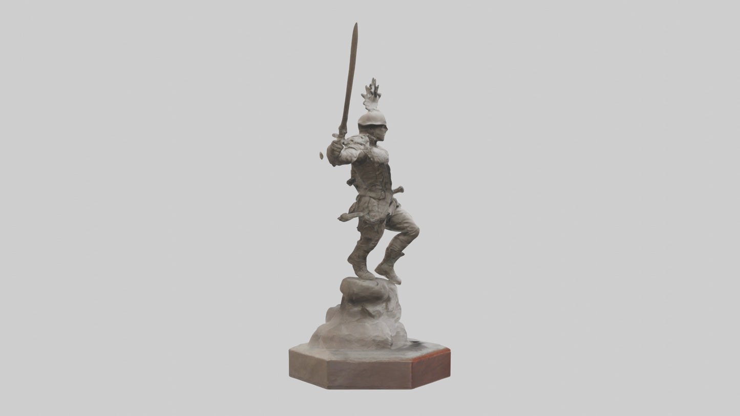 3D model Combat Warrior Tribute Sculpture model VR / AR / low-poly