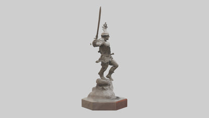 3D model Combat Warrior Tribute Sculpture model VR / AR / low-poly