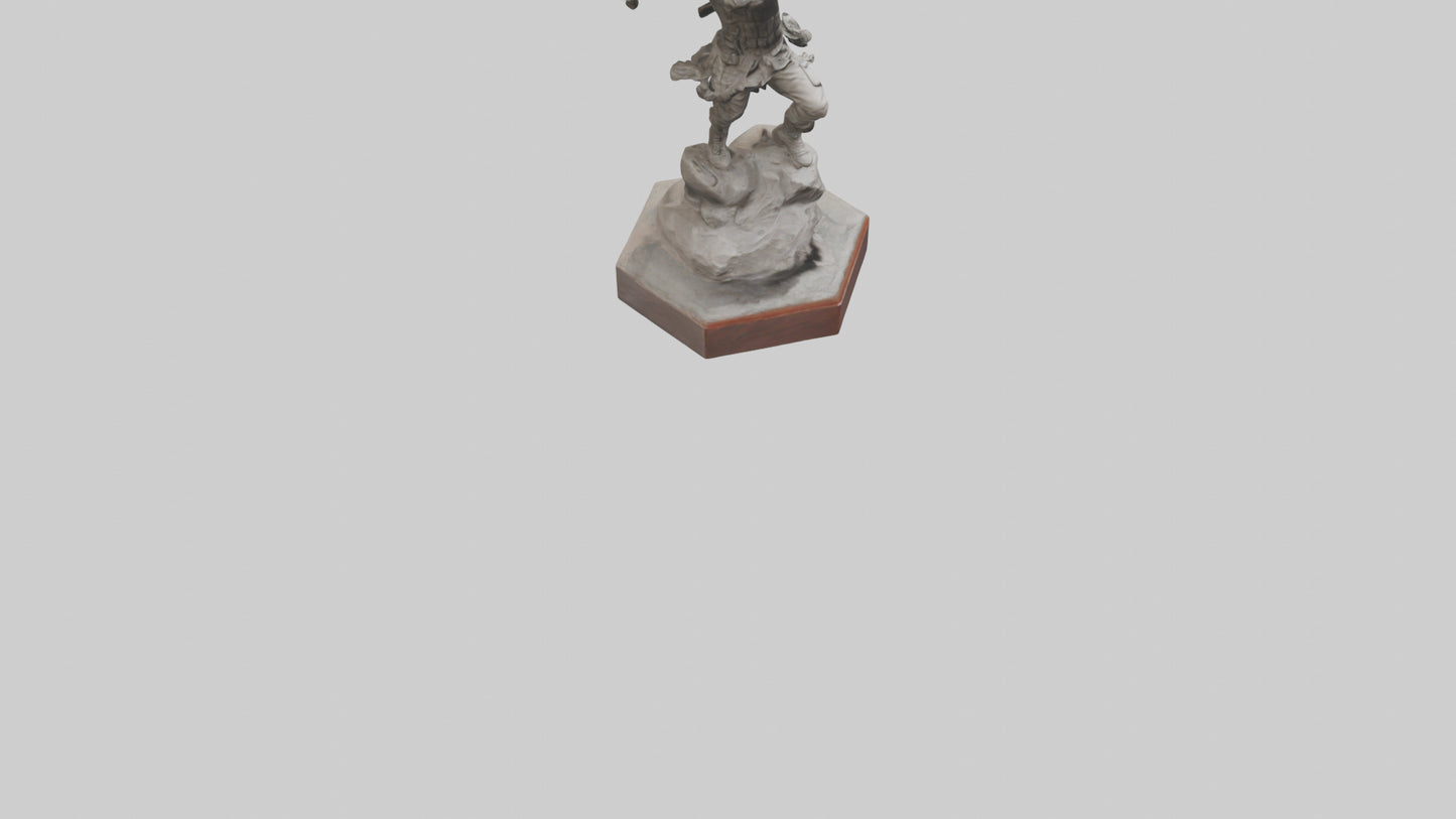 3D model Combat Warrior Tribute Sculpture model VR / AR / low-poly