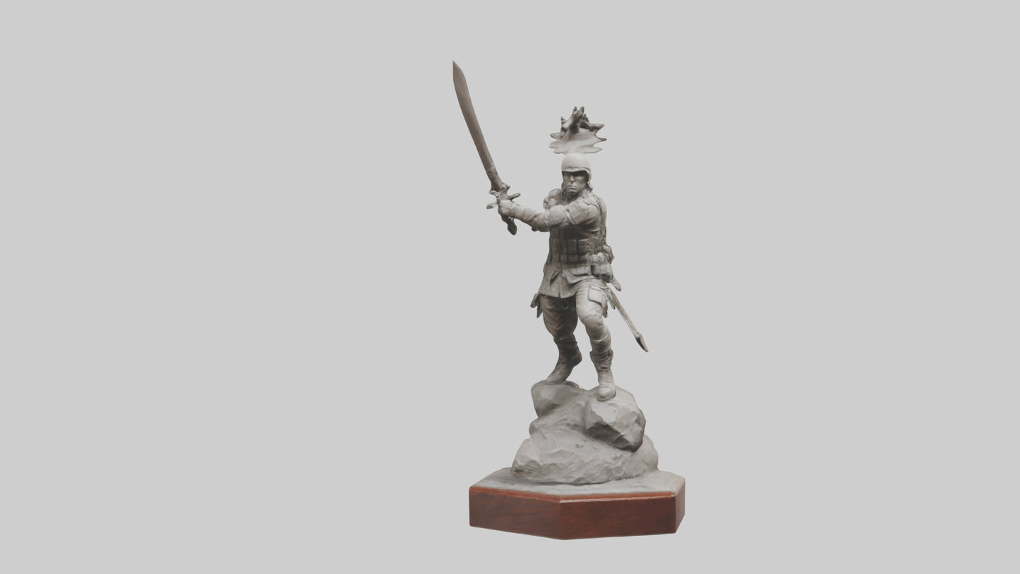 3D model Combat Warrior Tribute Sculpture model VR / AR / low-poly