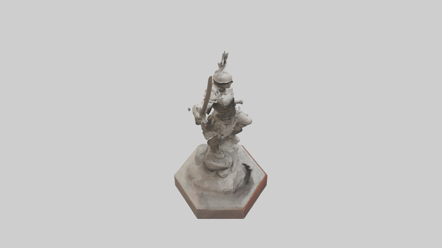 3D model Combat Warrior Tribute Sculpture model VR / AR / low-poly
