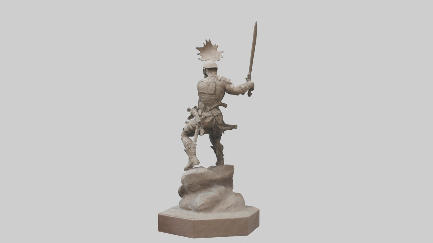 3D model Combat Warrior Tribute Sculpture model VR / AR / low-poly