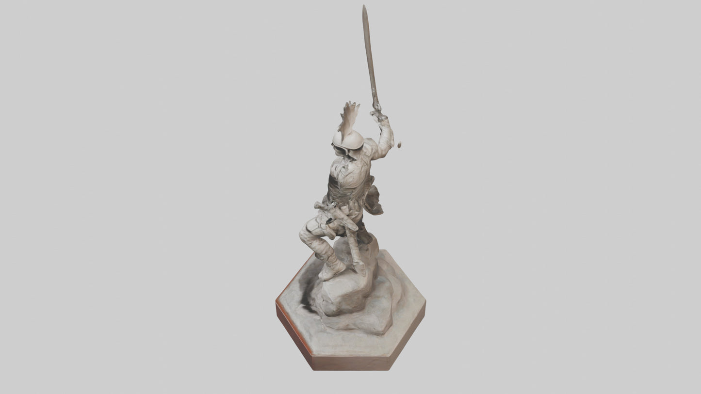 3D model Combat Warrior Tribute Sculpture model VR / AR / low-poly