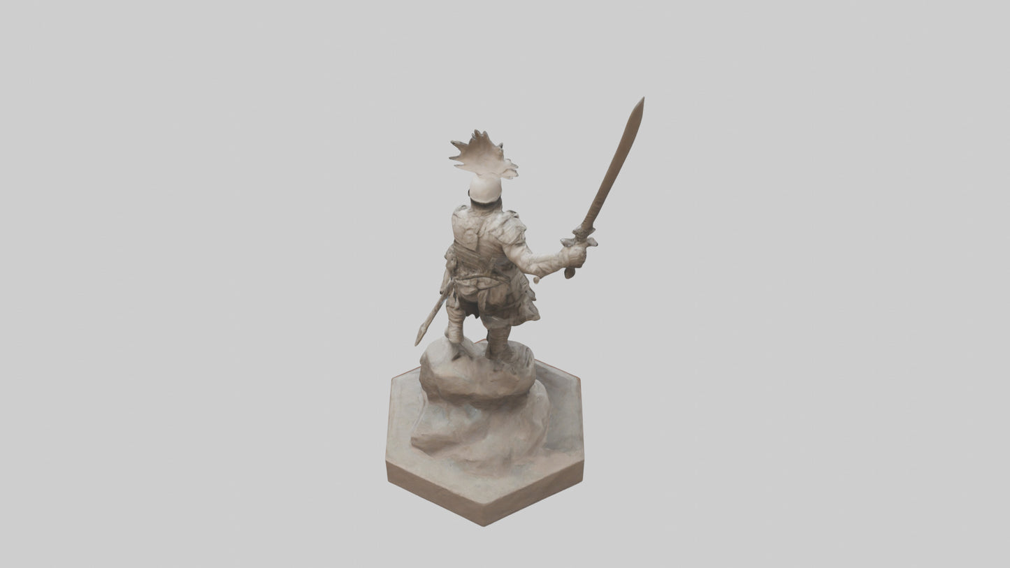 3D model Combat Warrior Tribute Sculpture model VR / AR / low-poly