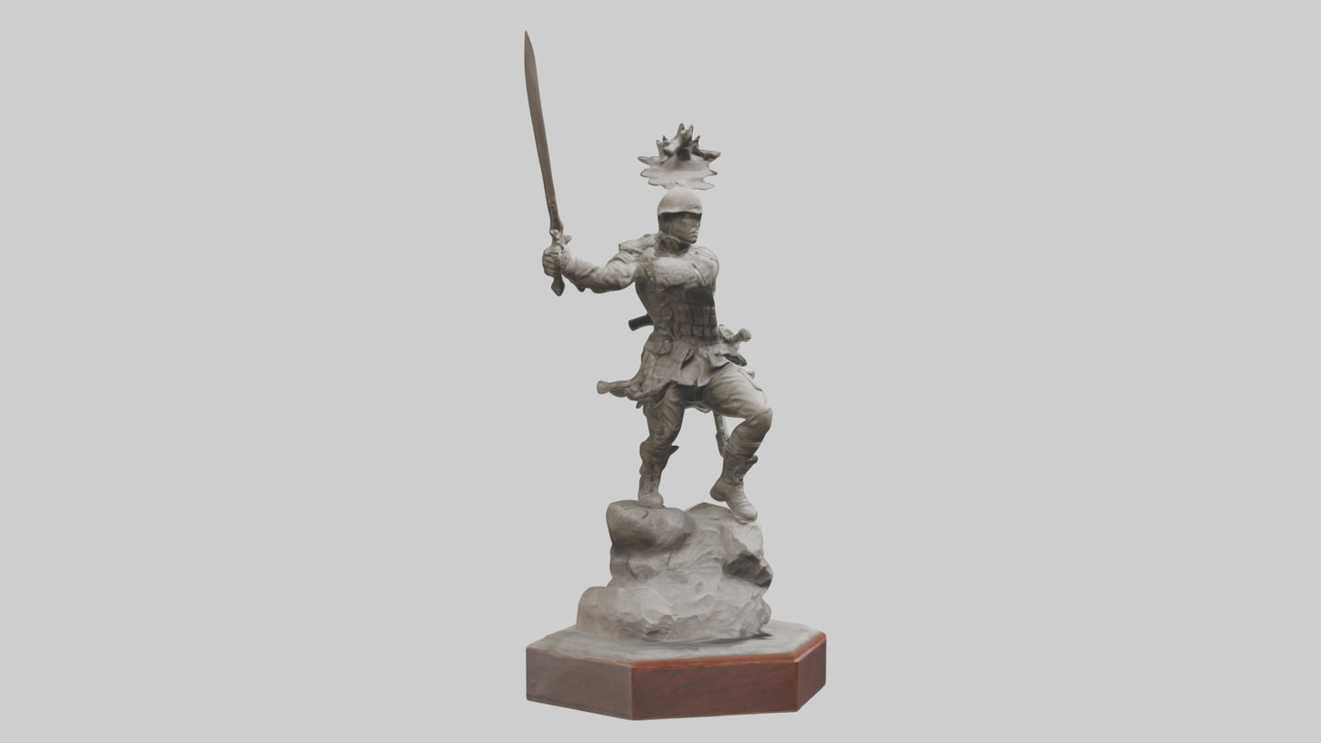 3D model Combat Warrior Tribute Sculpture model VR / AR / low-poly