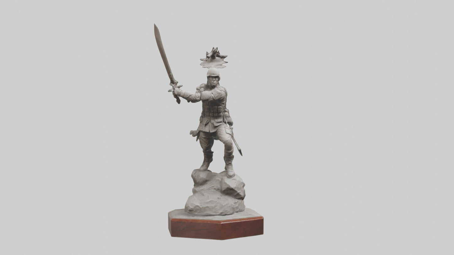 3D model Combat Warrior Tribute Sculpture model VR / AR / low-poly