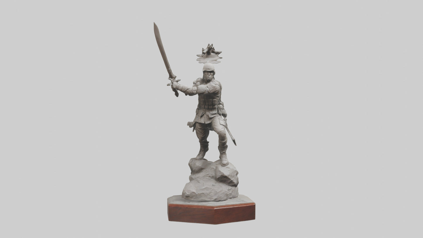 3D model Combat Warrior Tribute Sculpture model VR / AR / low-poly