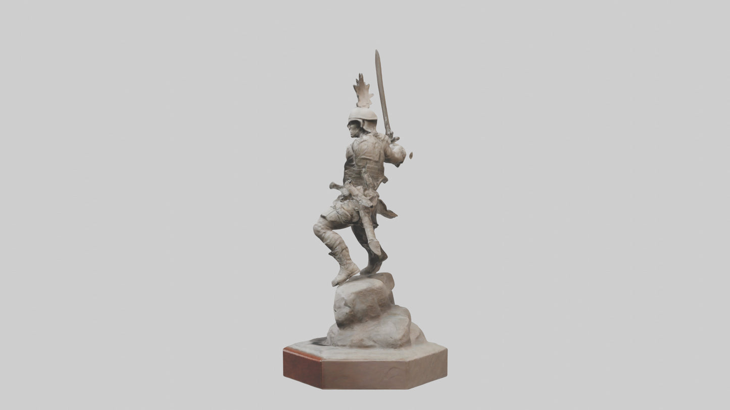 3D model Combat Warrior Tribute Sculpture model VR / AR / low-poly