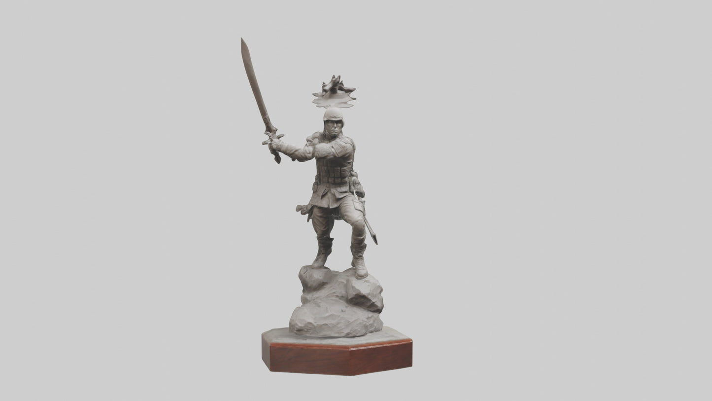 3D model Combat Warrior Tribute Sculpture model VR / AR / low-poly