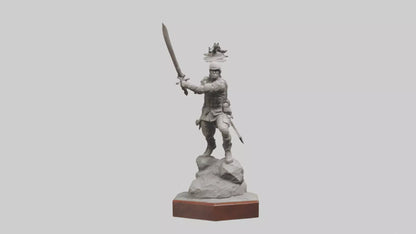 3D model Combat Warrior Tribute Sculpture model VR / AR / low-poly