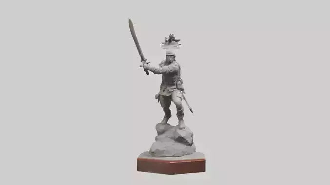 3D model Combat Warrior Tribute Sculpture model VR / AR / low-poly