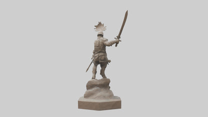 3D model Combat Warrior Tribute Sculpture model VR / AR / low-poly