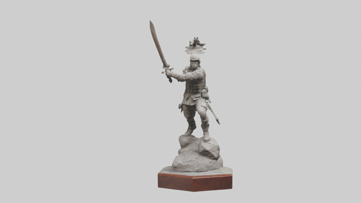 3D model Combat Warrior Tribute Sculpture model VR / AR / low-poly