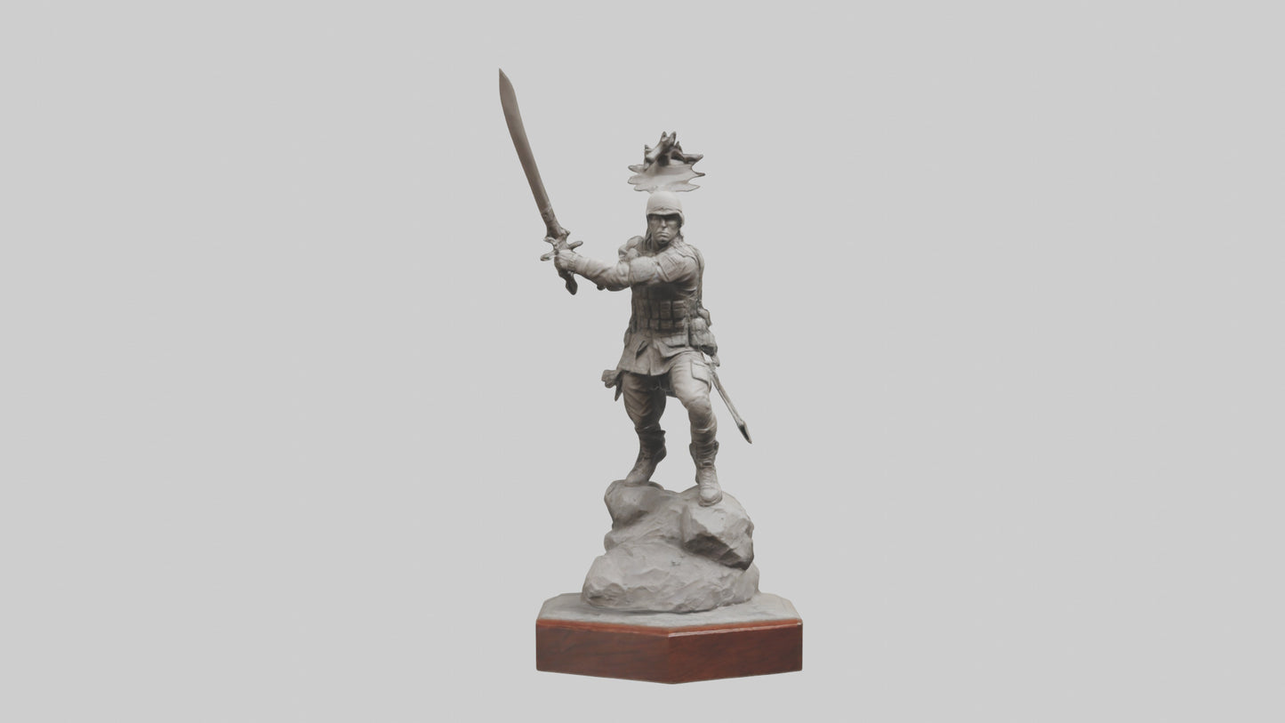 3D model Combat Warrior Tribute Sculpture model VR / AR / low-poly