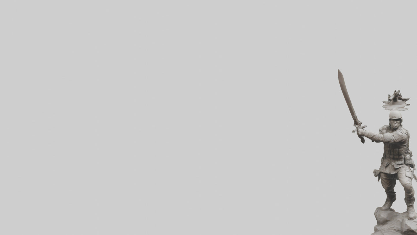 3D model Combat Warrior Tribute Sculpture model VR / AR / low-poly