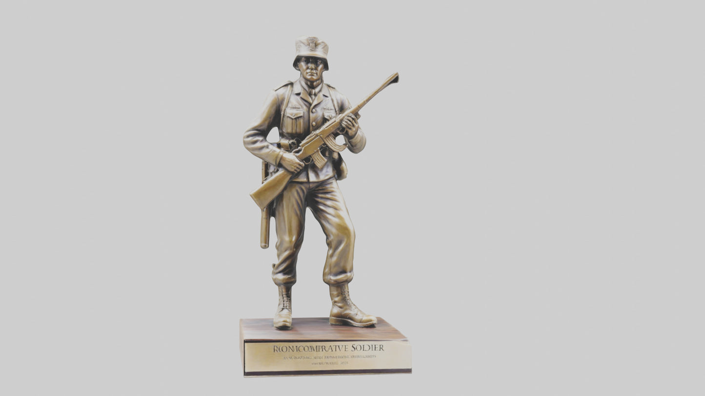 Commemorative Soldier Statue model VR / AR / low-poly