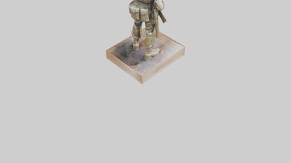 Commemorative Soldier Statue model VR / AR / low-poly