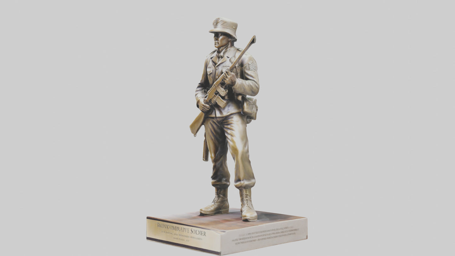 Commemorative Soldier Statue model VR / AR / low-poly