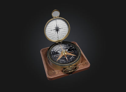 3D model compass VR / AR / low-poly