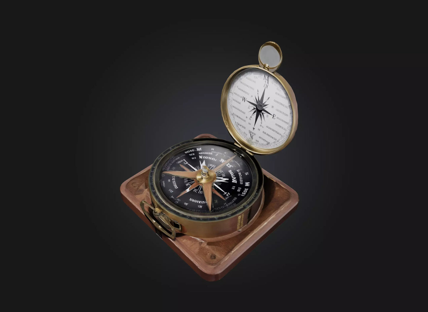 3D model compass VR / AR / low-poly