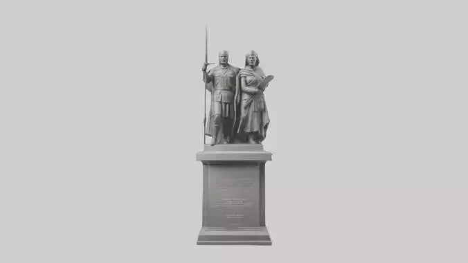 3D model Conquerors of Oppression statue model VR / AR / low-poly