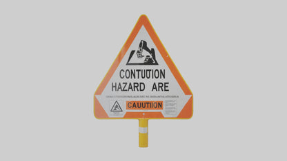 3D model Construction Hazard Area Caution Sign model VR / AR / low-poly