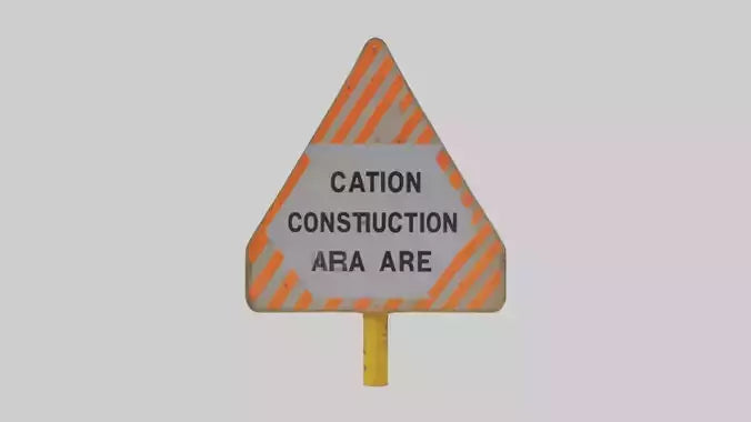 3D model Construction Hazard Area Caution Sign model VR / AR / low-poly