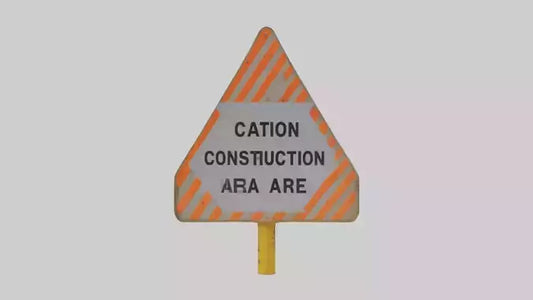 3D model Construction Hazard Area Caution Sign model VR / AR / low-poly