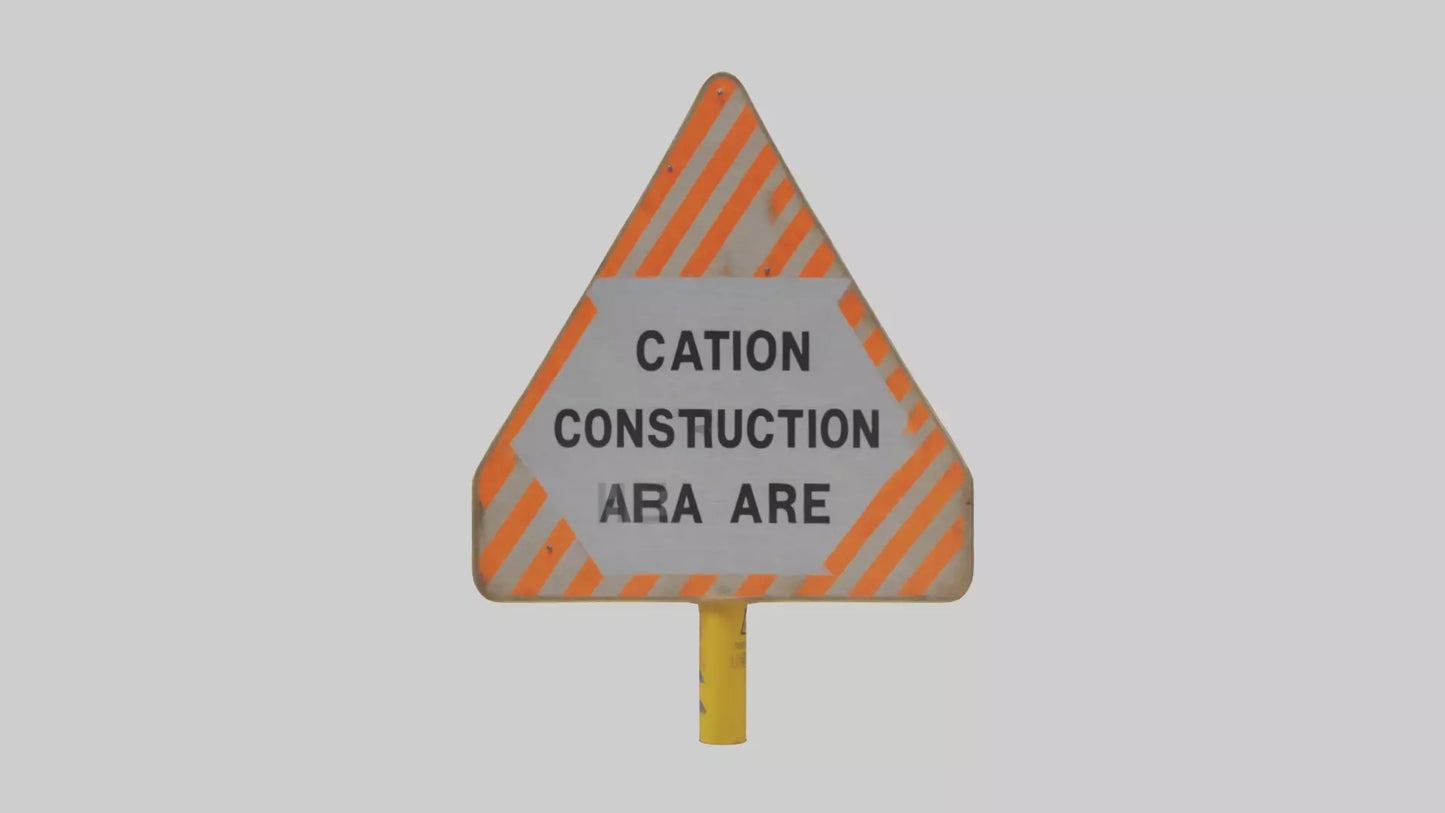 3D model Construction Hazard Area Caution Sign model VR / AR / low-poly