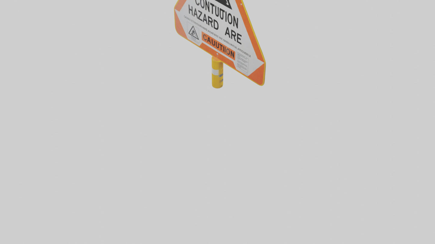 3D model Construction Hazard Area Caution Sign model VR / AR / low-poly