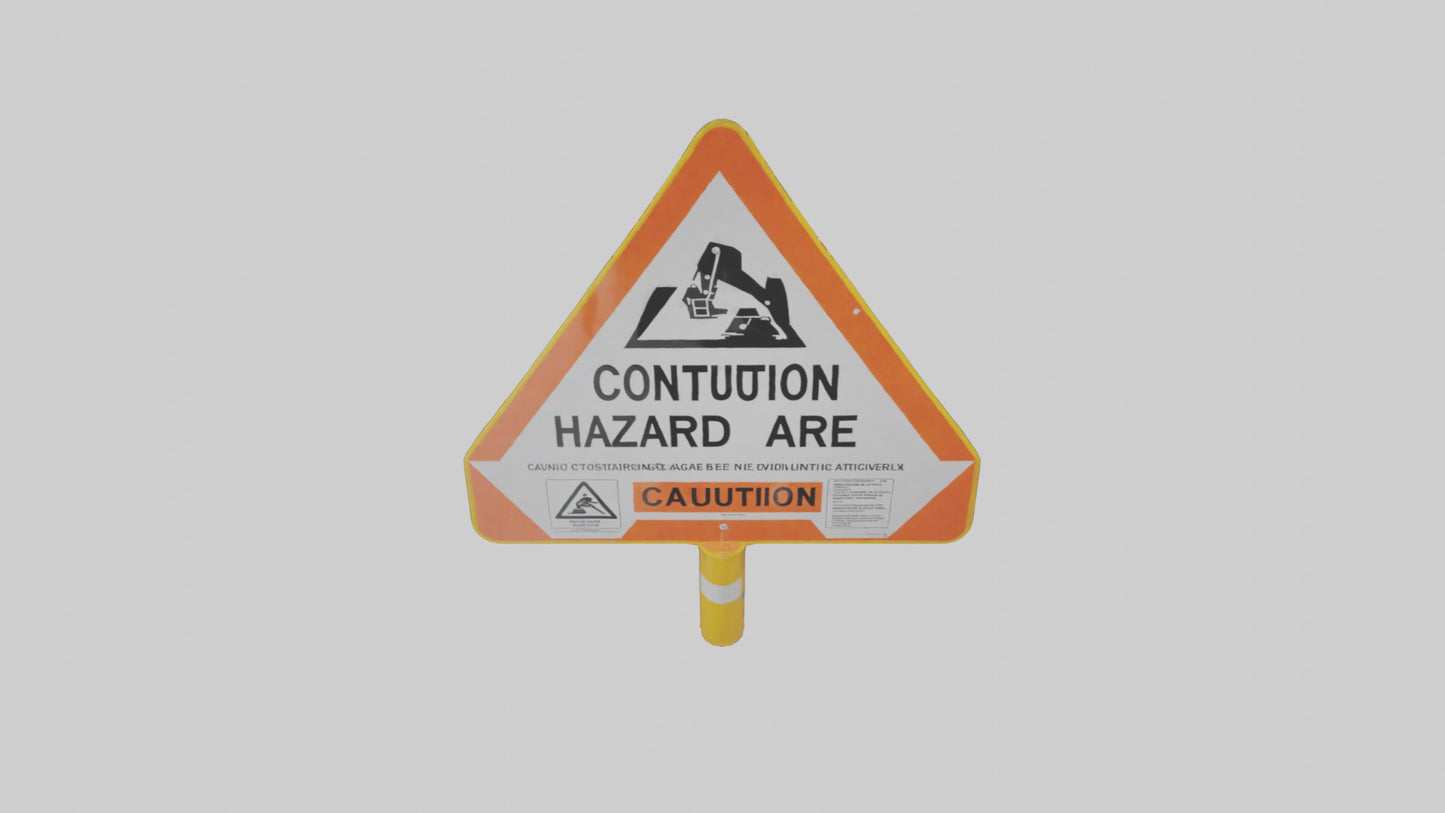 3D model Construction Hazard Area Caution Sign model VR / AR / low-poly
