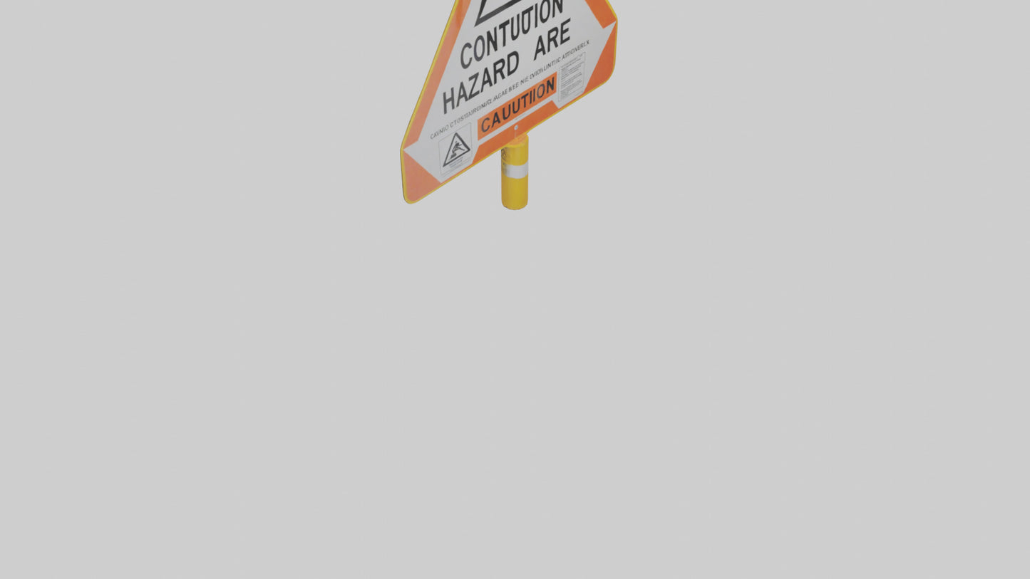 3D model Construction Hazard Area Caution Sign model VR / AR / low-poly
