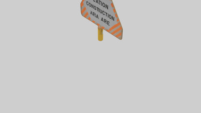 3D model Construction Hazard Area Caution Sign model VR / AR / low-poly