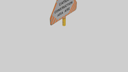 3D model Construction Hazard Area Caution Sign model VR / AR / low-poly