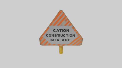 3D model Construction Hazard Area Caution Sign model VR / AR / low-poly