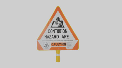 3D model Construction Hazard Area Caution Sign model VR / AR / low-poly