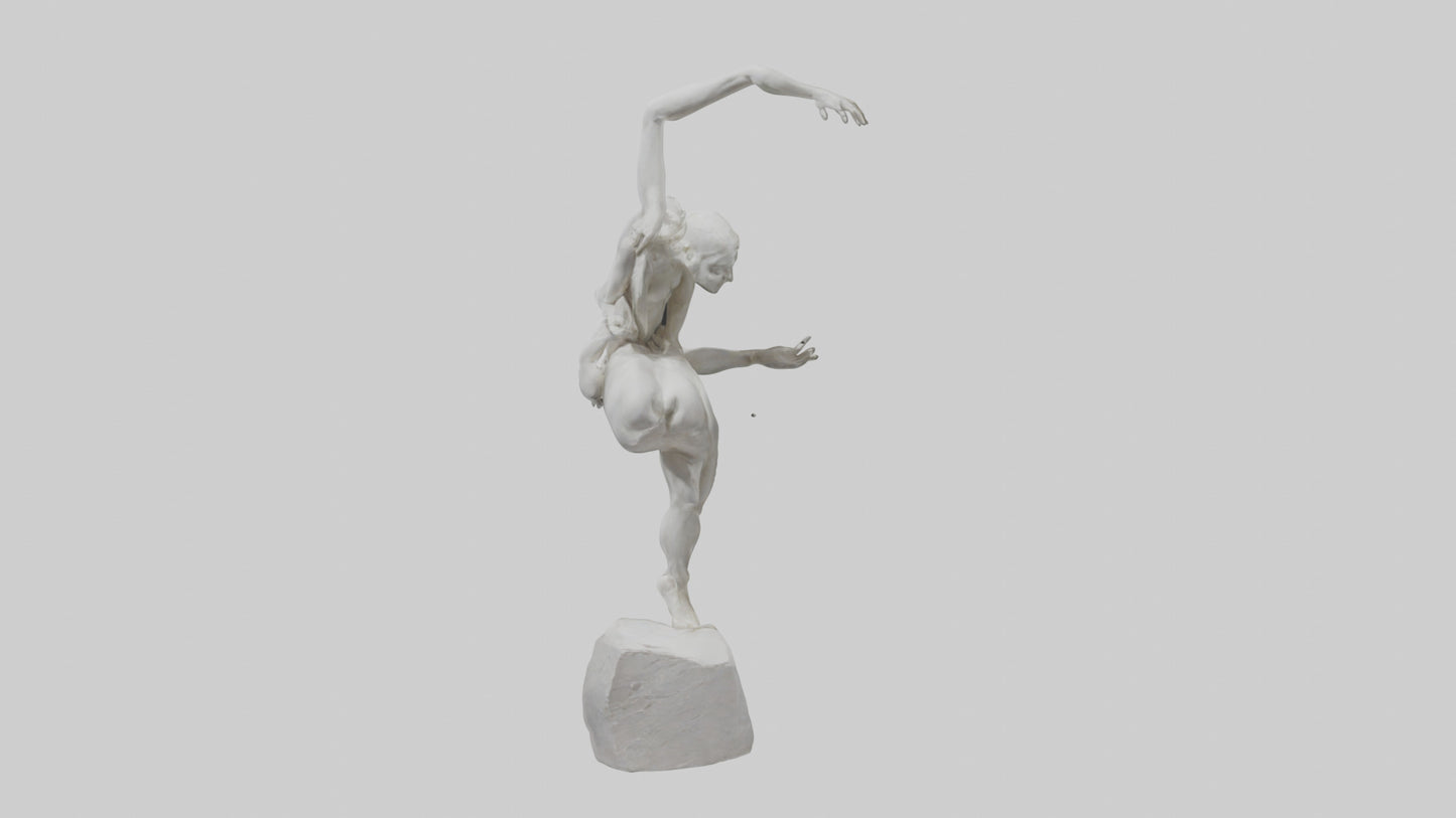 Contortionist statue model VR / AR / low-poly
