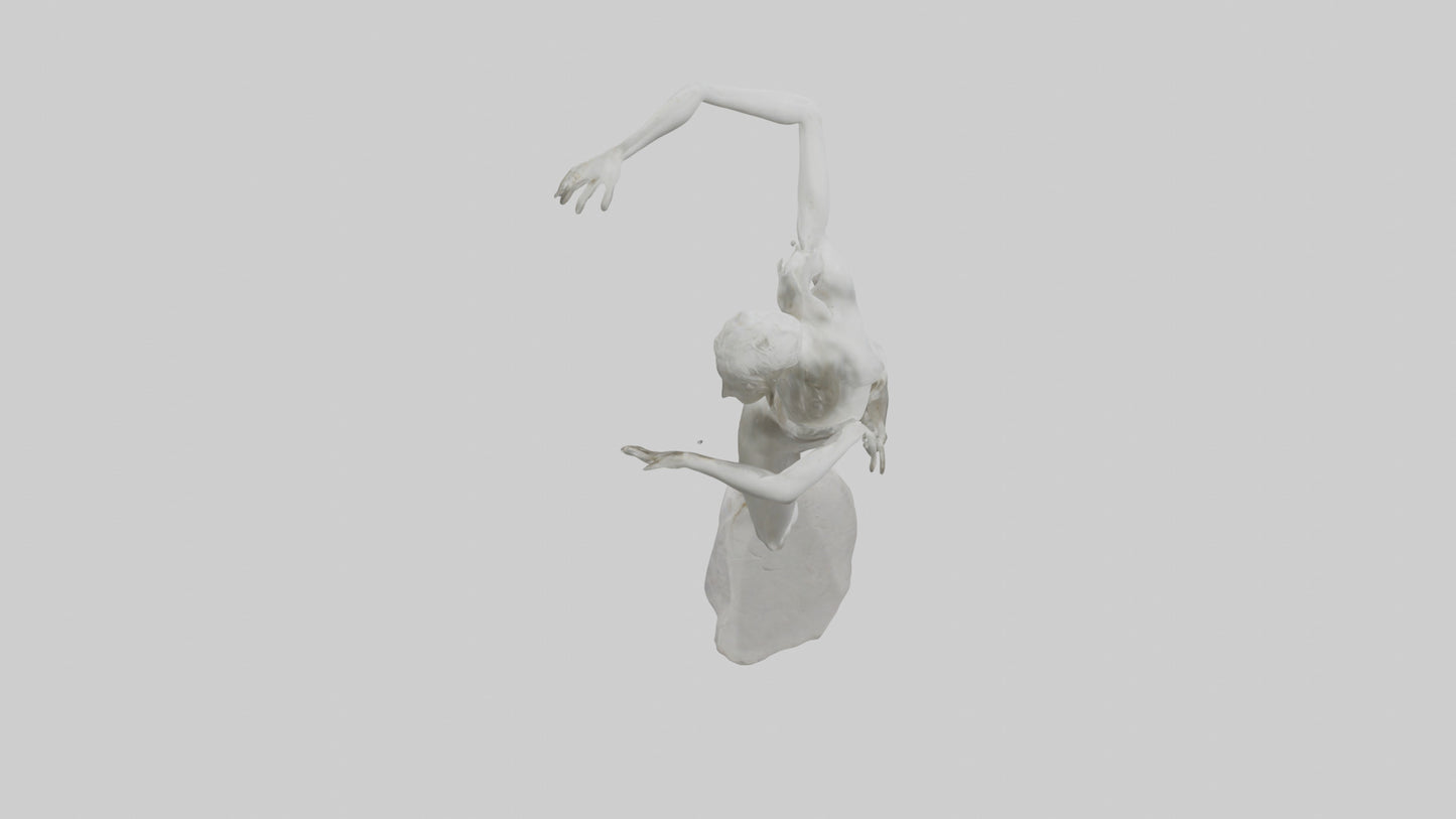 Contortionist statue model VR / AR / low-poly