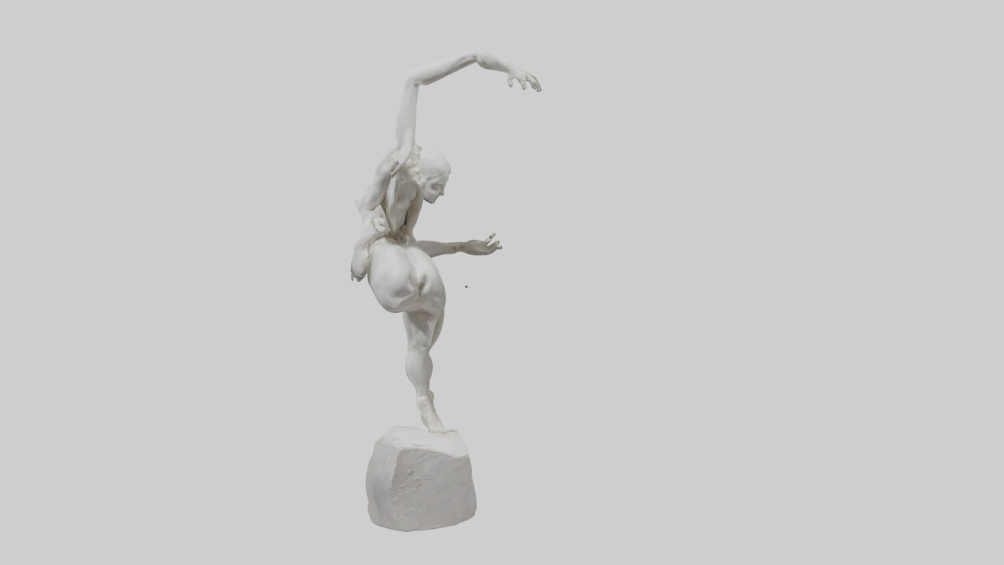 Contortionist statue model VR / AR / low-poly
