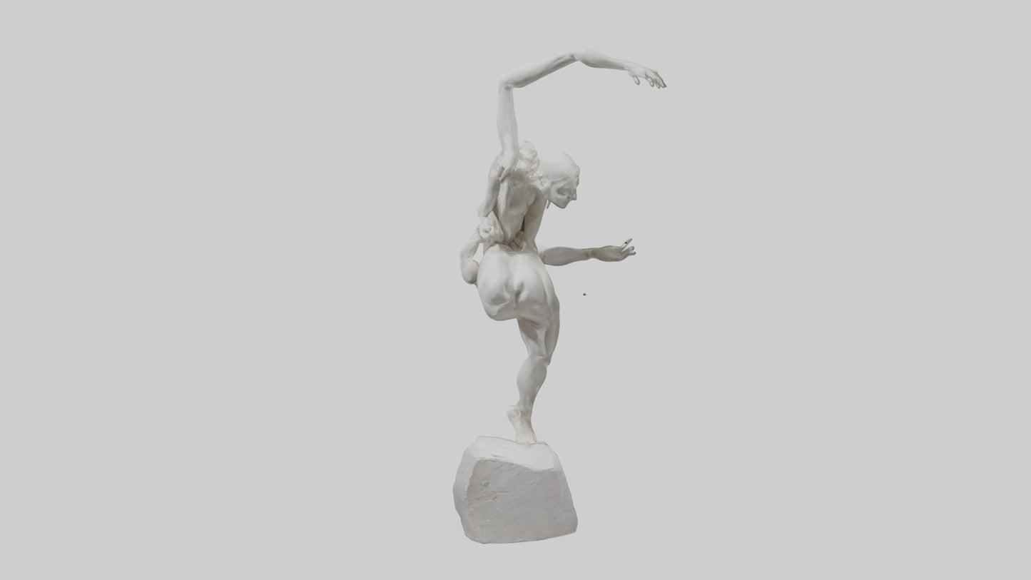 Contortionist statue model VR / AR / low-poly