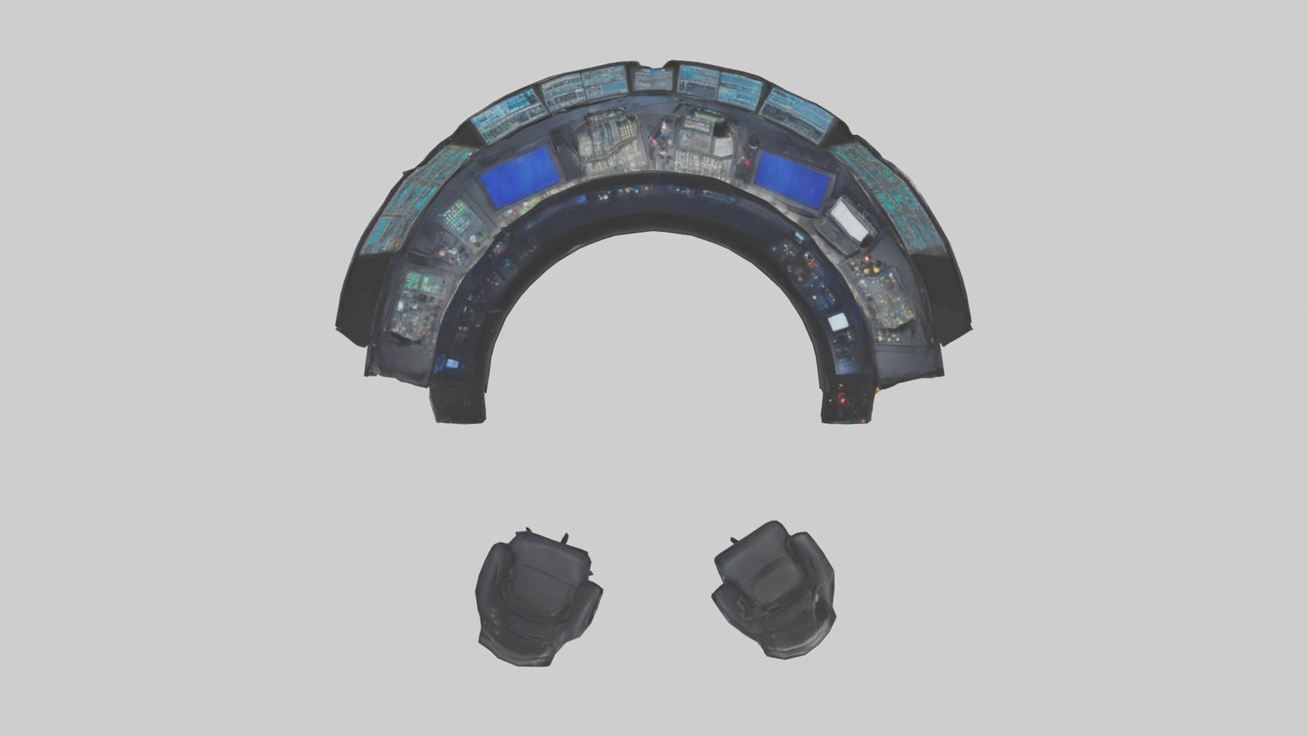 3D model Control Room VR / AR / low-poly