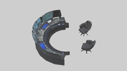 3D model Control Room VR / AR / low-poly