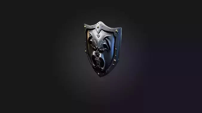 Cool style shield model 3D model