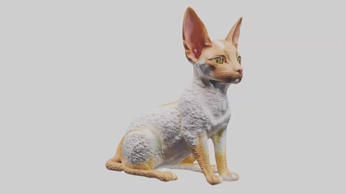 Cornish Rex statue model VR / AR / low-poly