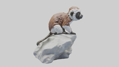 Cottontop Tamarin statue model 3D model